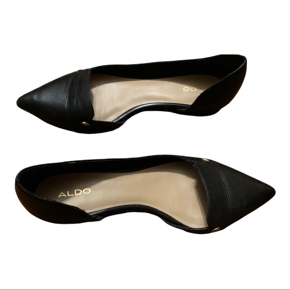 Aldo Size 9 Black Leather flat